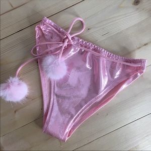 Fluffy Pom Pom pink rave highwaisted bottoms